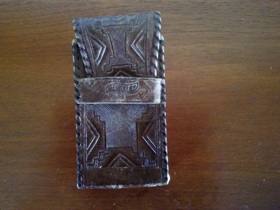 Vintage cigarette case leather - Gem