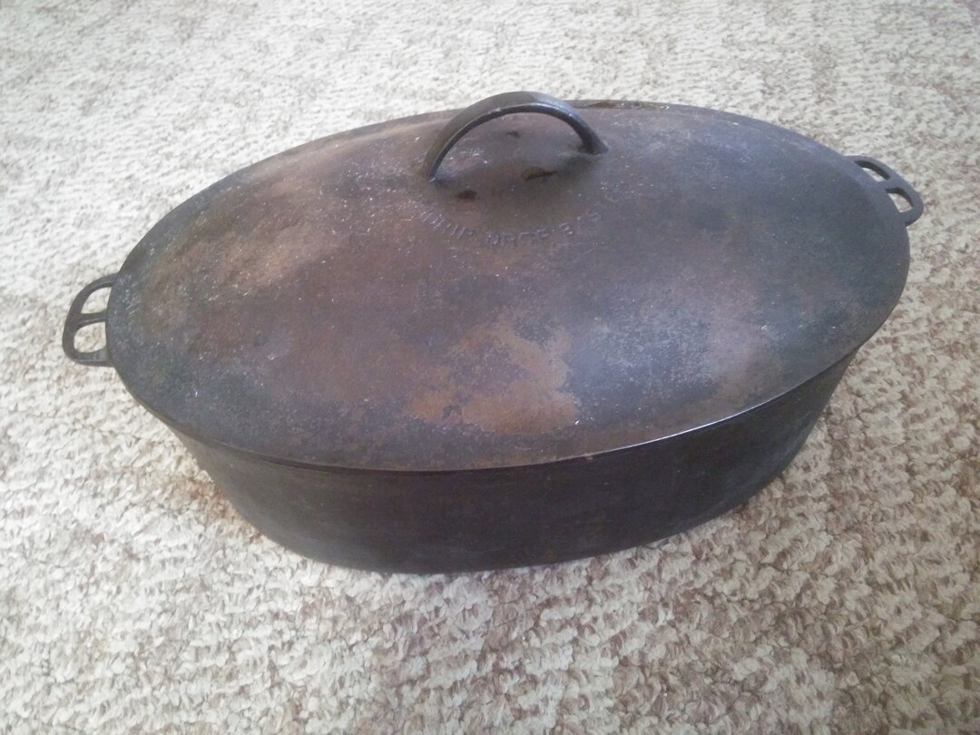 Oval Wagner Drip Drop Cast Iron Roaster Cast Iron Cookware Cast Iron