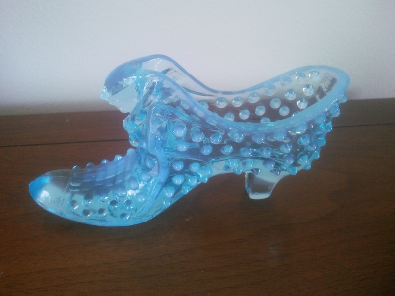 Vintage Fenton Blue Opalescent Shoe Fenton Shoe Opelescent Etsy