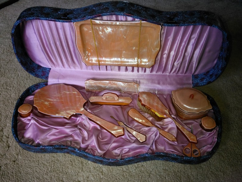 Beautiful Antique Dresser Set in Original Case Dresser Set Etsy