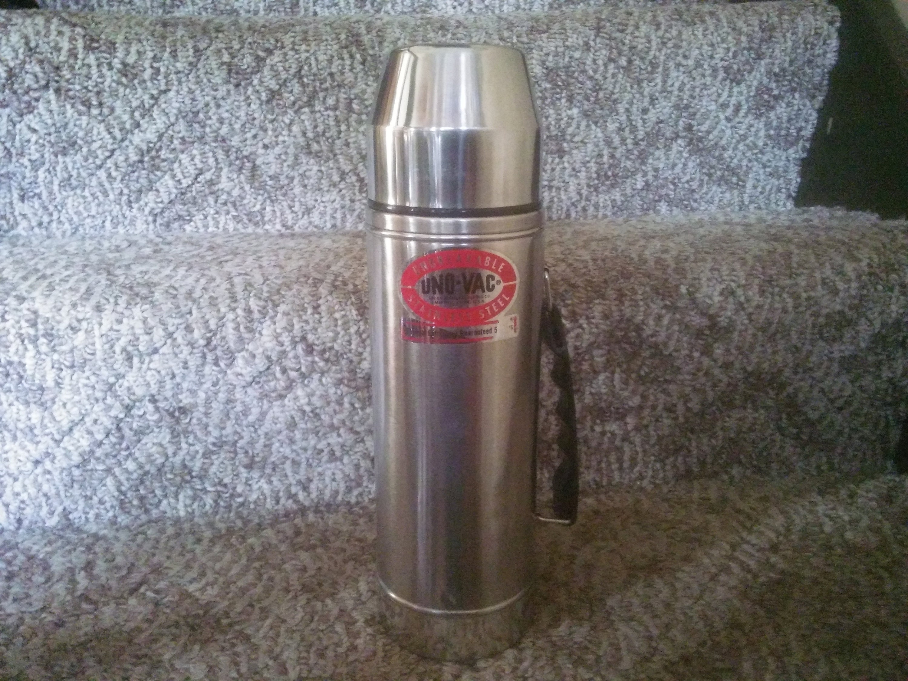 Uno-vac thermos, Dining, Unovac Thermos Stainless Steel Unbreakable Made  In Usa