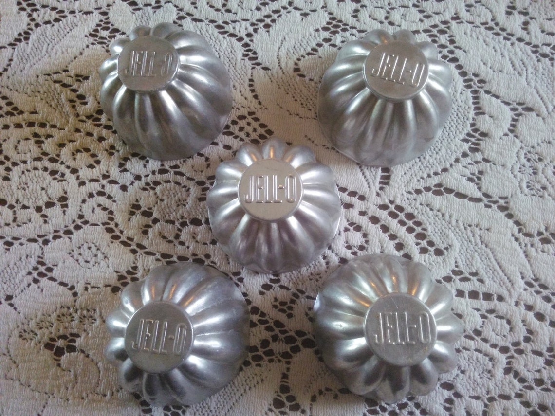 Vintage Jello Molds Set of Five Metal Jello Molds Jello Etsy
