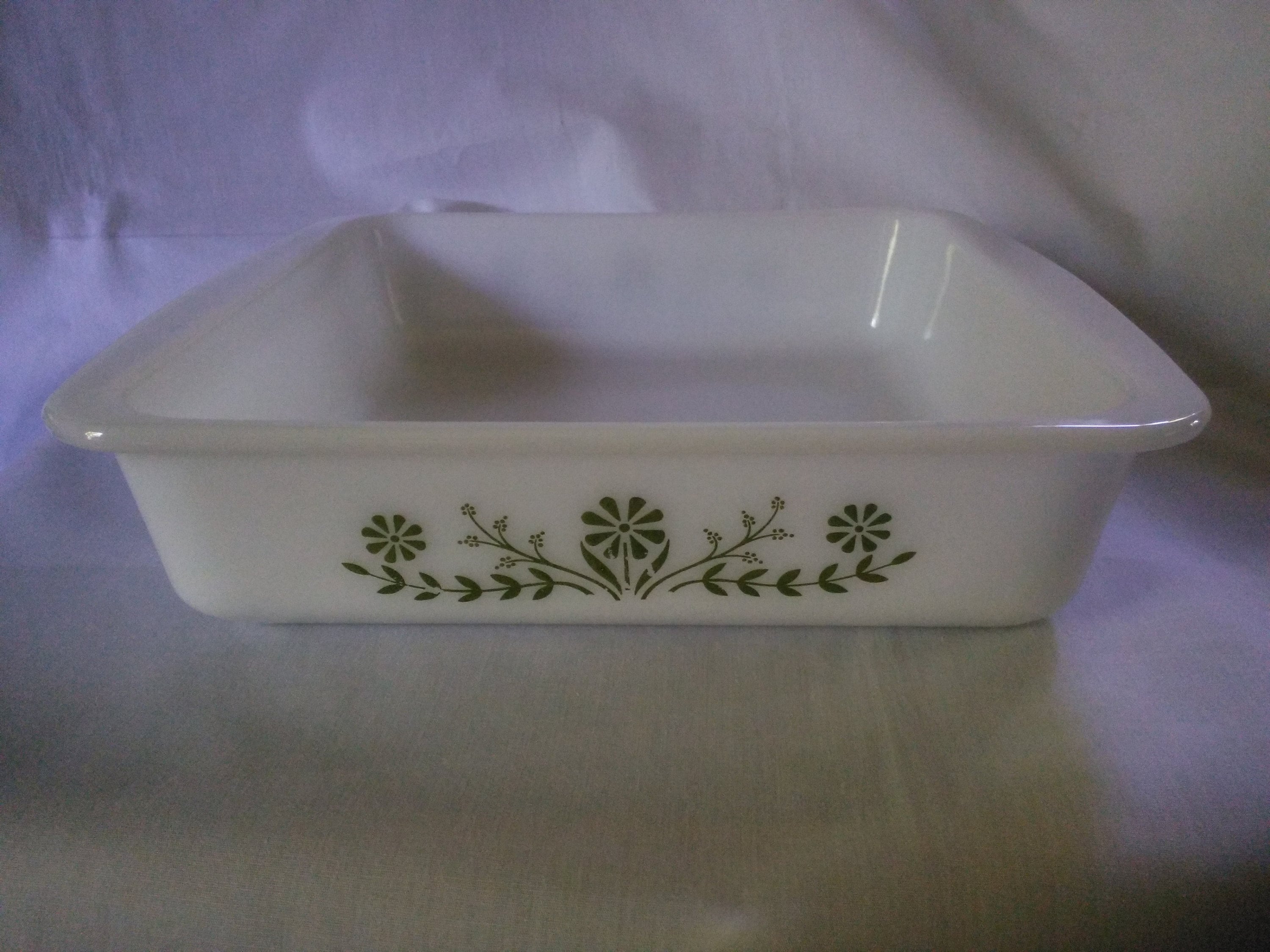 Vintage Glasbake Primrose Dream Square Casserole Dish - Glasbake