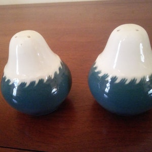 Vintage Harker Pottery Aqua Salt and Pepper Shakers - Harker Pottery - Salt and Pepper Shakers - Aqua or Turquoise Salt and Pepper Shakers