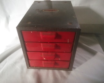 Vintage Four Draw Metal Cabinet - Industrial Storage - Metal Hardware Storage - Vintage Cabinet - Vintage Metal Cabinet - Dunlap ATC2