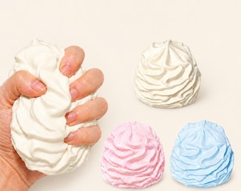 Whipped Cream Squishy Toy, Soft Sensory Stress Relief Fidget, Desk Decor, Kawaii Squeeze Toy