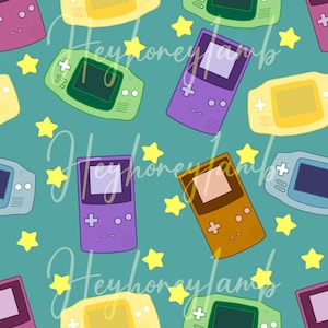 Retro | Gameboy | Nostalgia | Video Games | Gamer | GBA | GBC | Handheld | Seamless Design Pattern