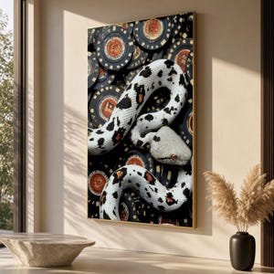 Black and White Python Poker Chips Canvas Print, Modern Home Decor
