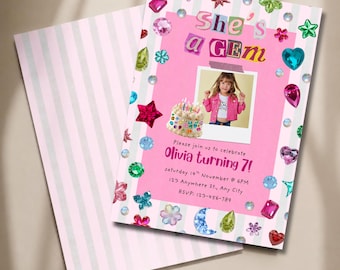 Fancy Nancy Invitation, Whimsical Birthday, Girl Birthday Invitation, Gemstone Birthday, Craft Birthday Party, Editable Printable
