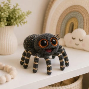 Häkelanleitung für eine Amigurumi-Spinne, Anfängerfreundliches Plüschtier-Tutorial (PDF-Download)