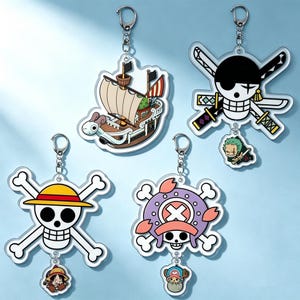One Piece Akryl Nyckelring | Luffy Zoro Anime Väska Berlock | Söt Stråhatt Crew Ryggsäck Hänge Gåva