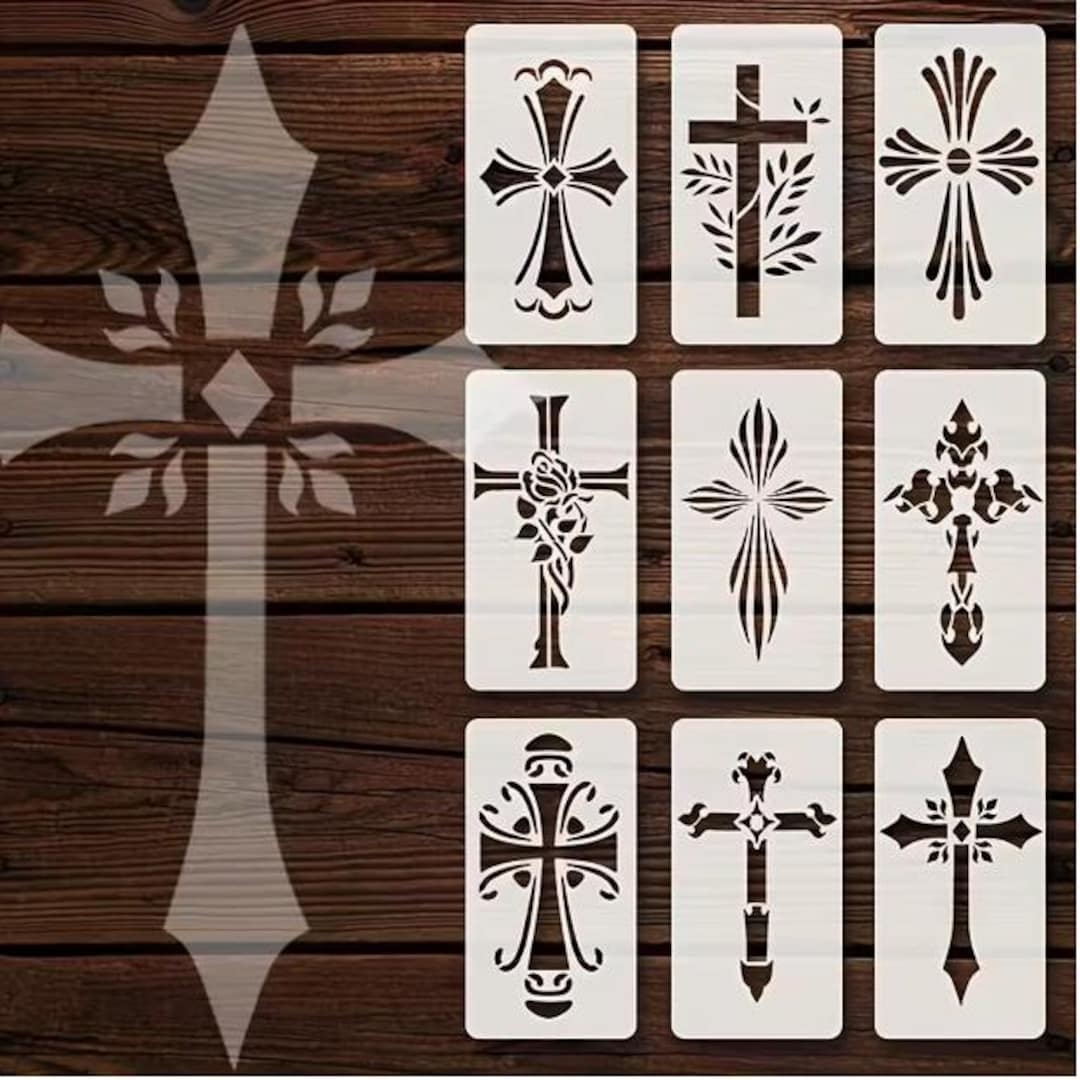 inspirational-cross-stencil-templates-set-of-9-religious-crafts-easter