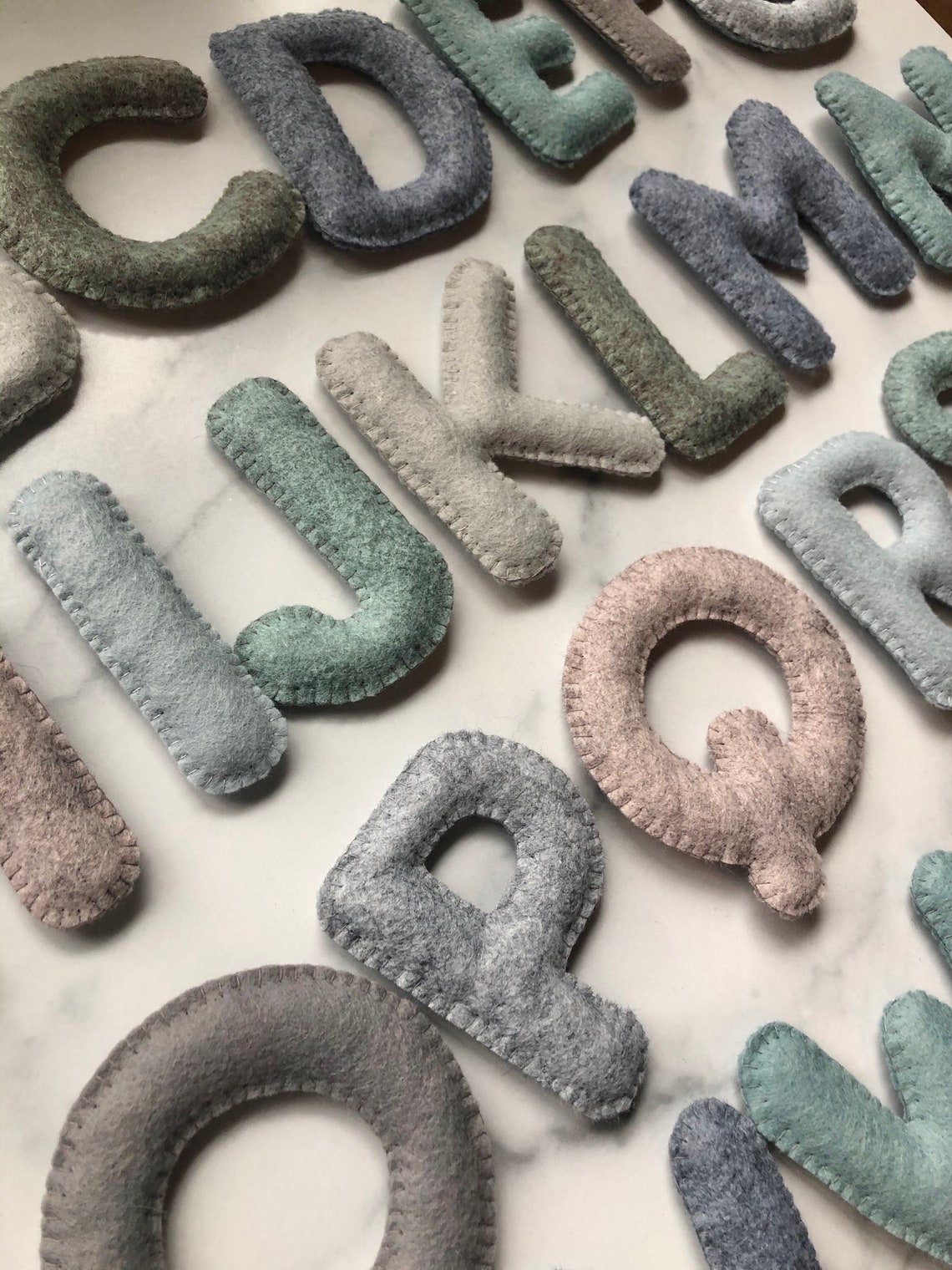 Felt Alphabet Letters Puffy Letter Set AZ Educational Kids Etsy