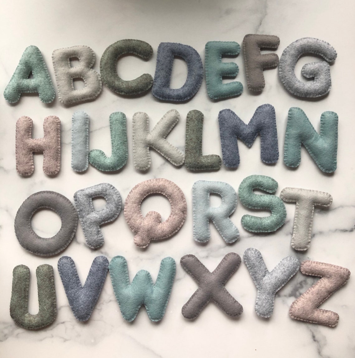 Felt Alphabet Letters Puffy Letter Set AZ Educational Kids Etsy