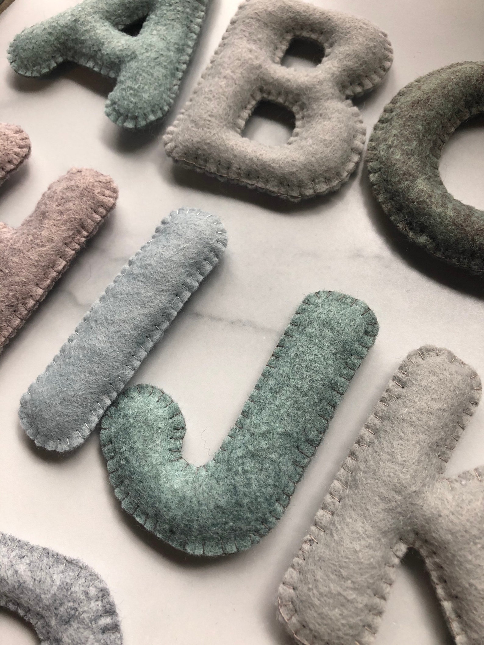Felt Alphabet Letters Puffy Letter Set AZ Educational Kids Etsy