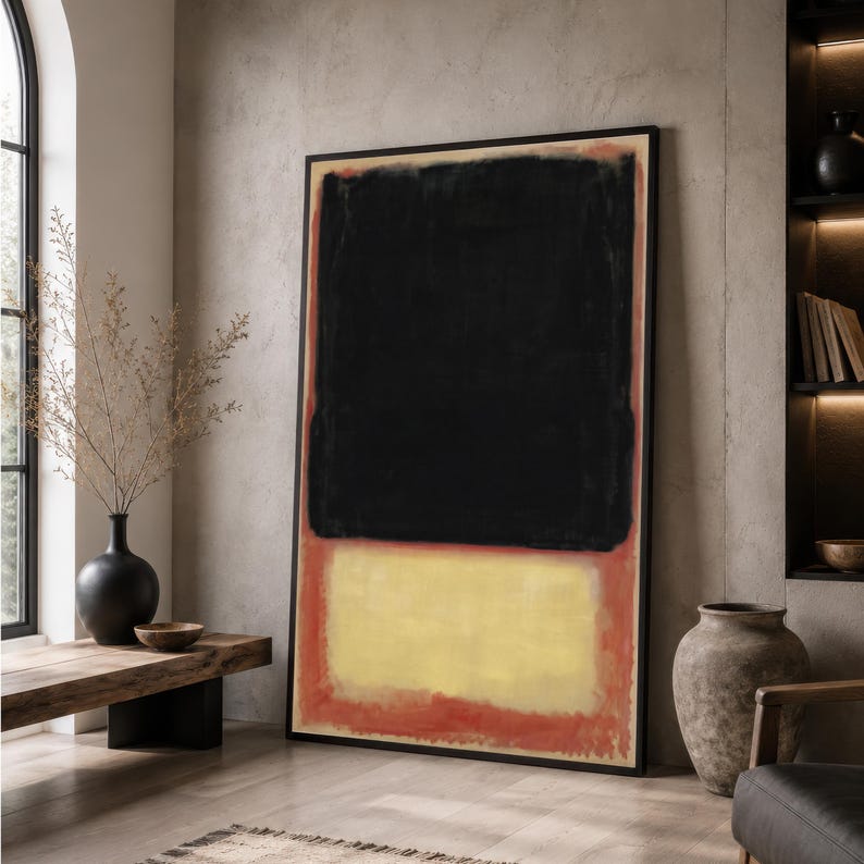 Mark Rothko Paint Mark Rothko Black Beige Color Field Painting, Minimalist Abstract ...