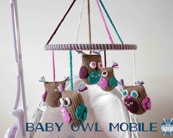 Baby Owl Mobile PDF crochet pattern