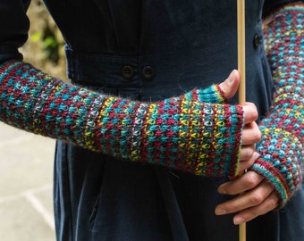 Faradrim fingerless mittens PDF knitting pattern