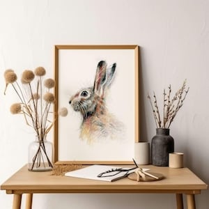 Hare Wall Art Print by UK Animal Artist, British Wildlife Giclée Art Print,  Hare Gifts, Hare Painting