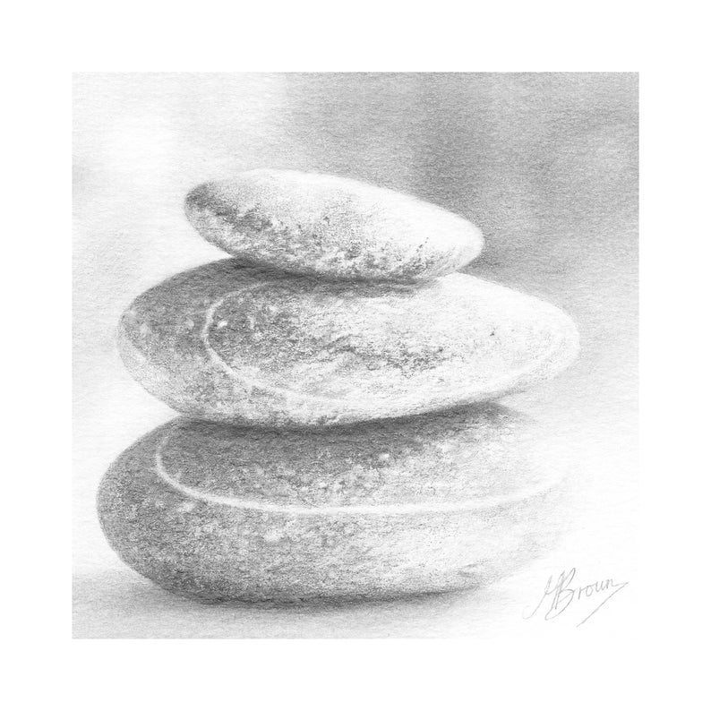 Pebble Stack Art Print Zen Picture Wall
