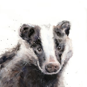 Original Badger Watercolour Painting, Badger Original Wall Art, Farmhouse Decor, Wildlife Original Art, Badger Lover Gift