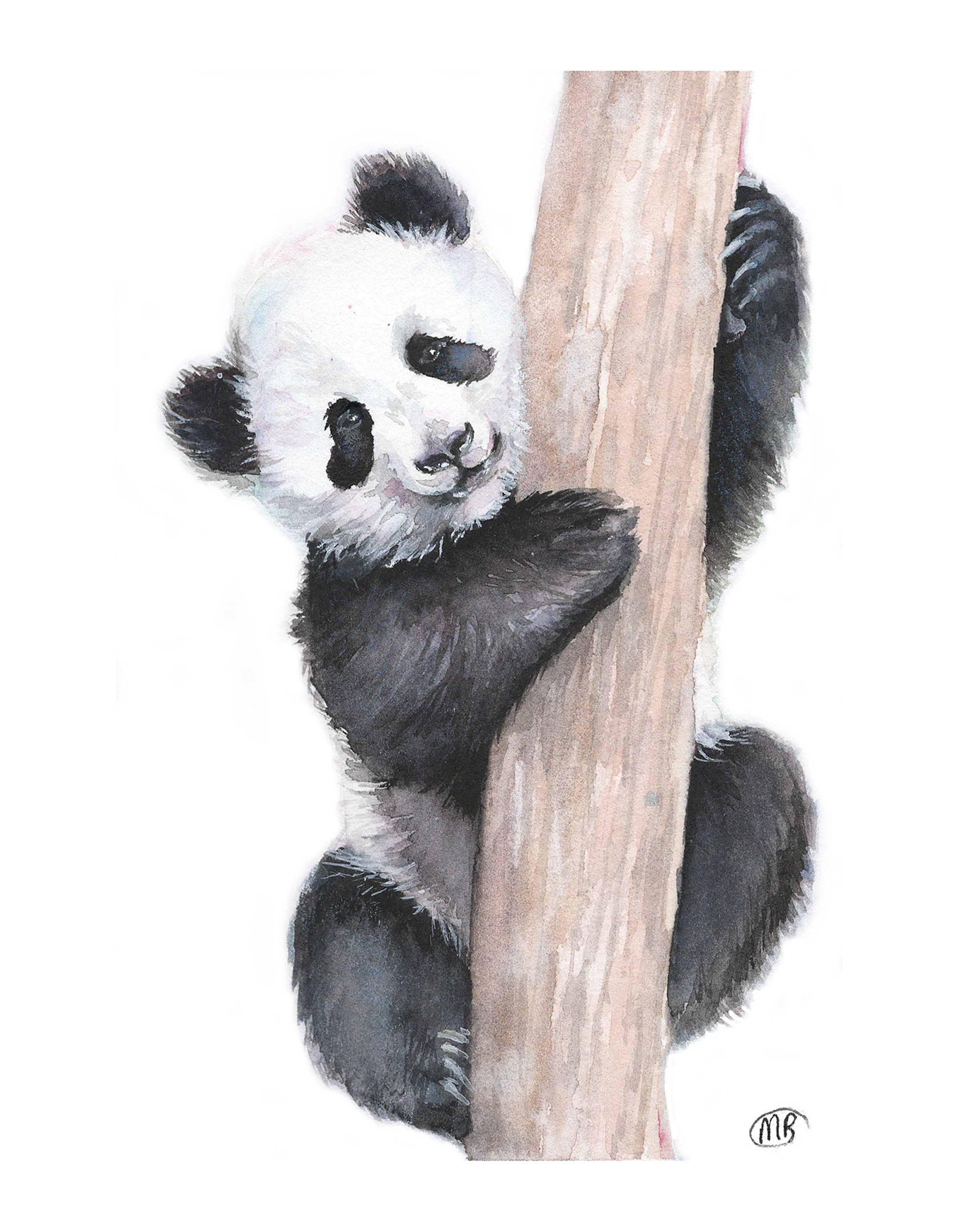 Panda Art Print Watercolour Painting Panda Picture Wildlife Etsy 日本