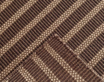 Alfombra de lana tejida a mano en telar manual, color marrón marfil, con estampado a cuadros, alfombra rústica moderna, alfombra de lana de tamaño personalizado para dormitorio y sala de estar.