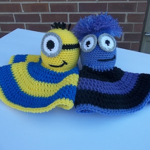 PATTERN ONLY Easy Minion inspired Crochet Lovey Pattern (Yellow and Purple Version Included)