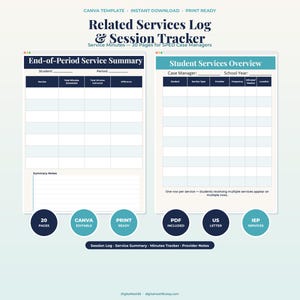 Registro dei servizi correlati SPED — Tracciatore dei minuti di servizio IEP e documentazione delle sessioni