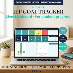 IEP-målspårning Google Sheets | SPED-datainsamlingsinstrumentpanel (digital nedladdning)