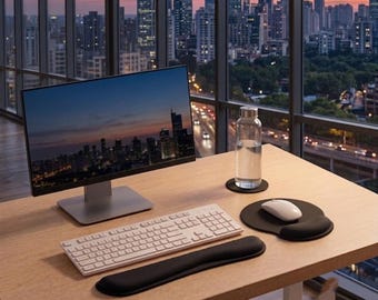 3Pcs Ergonomic Memory Foam Wrist Rest Set | Keyboard Mouse Support, Office Desk Accessories  and foam pad