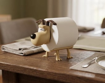 Shaun the Sheep Toilet Paper Holder Set, Wallace Gromit Bathroom Decor, Standing Roll Holder