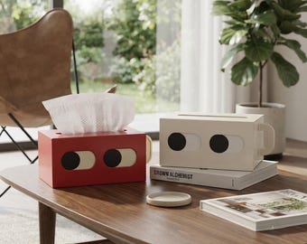 Big Eye Tissue Box Cover, Cartoon Kawaii Red Home Decor, Tissue holder