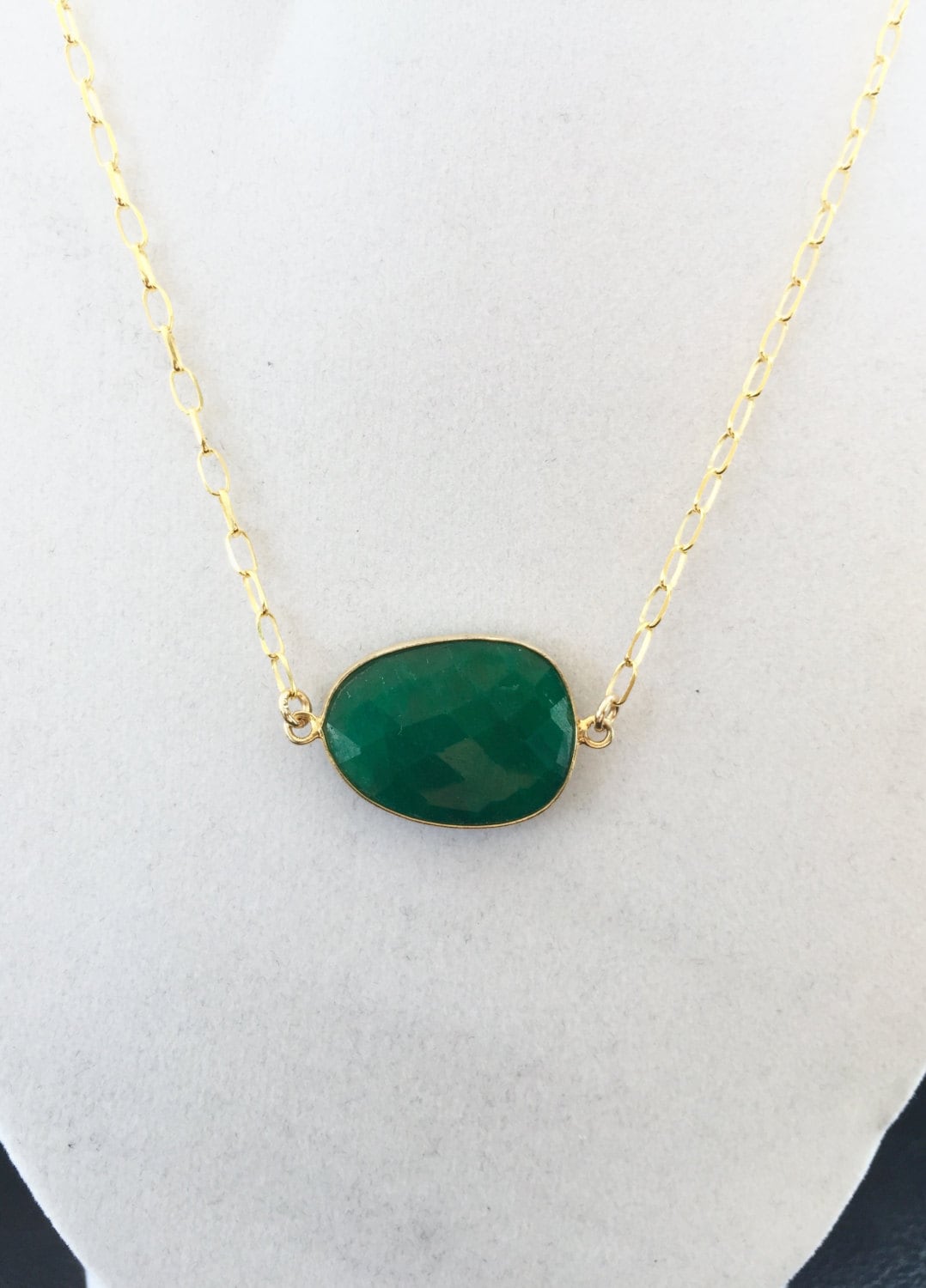Green Opal & Sapphire Necklace 20-22