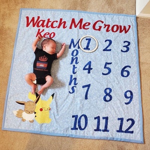 Gepersonaliseerde applique babygroei quilt/deken anime-personages
