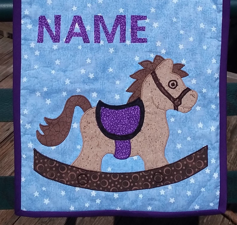 Rocking Horse baby toddler child blanket quilt applique Etsy