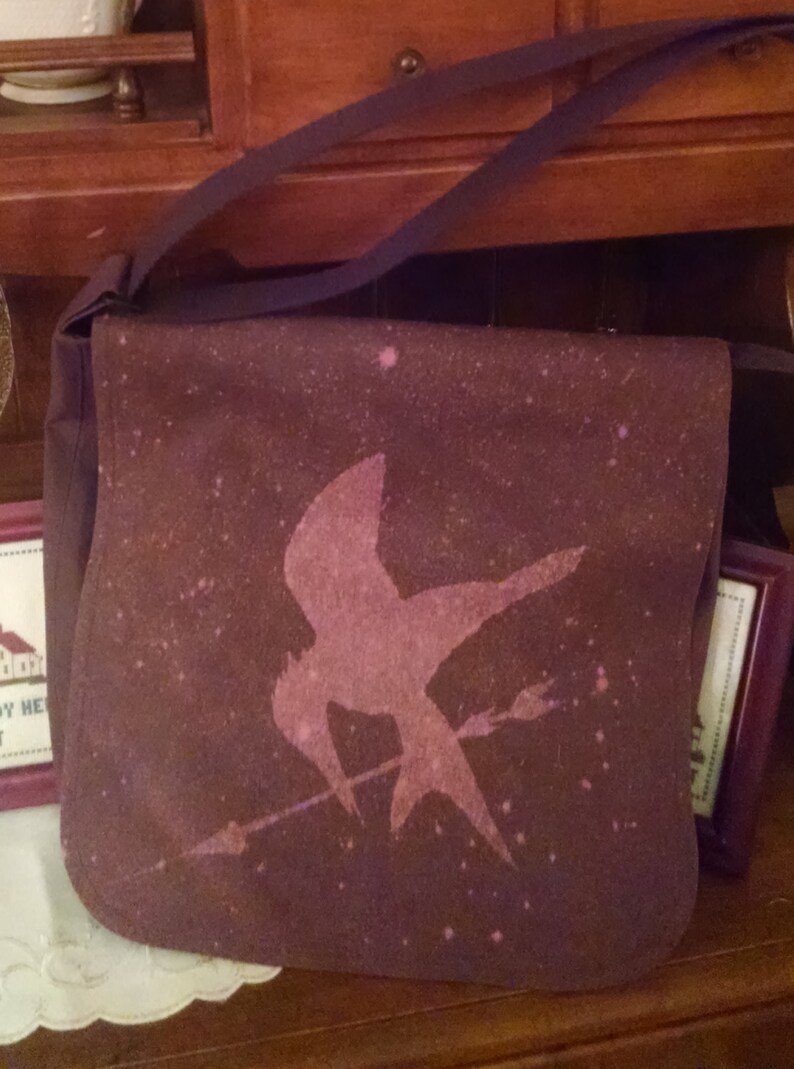 Mockingbird with Arrow Canvas Messenger Bag Etsy