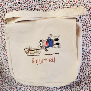 Embroidered Funny Dog Messenger Bag image 1