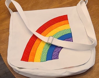 Rainbow Pride LGBTQ Applique Messenger Bag