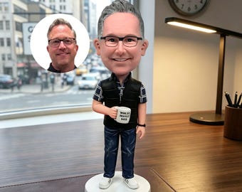Figura cabezona personalizada del jefe a partir de una foto, regalo personalizado para el Día del Jefe, figura del jefe más aceptable del mundo, regalo divertido de jubilación para hombres en la oficina.