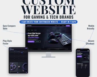 Customized Gaming Website Design | E sports & Tech Accessory Store