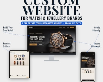 Customized Watch Website Design | Jewelry & Watch Brand Site with Product Builder, Gallery, Checkout, Responsive