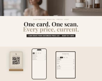 Customized Salon QR Price List | Spa, Nails, Hair Studio Menu (Digital Download)