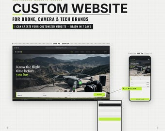 Customized Drone & Camera Website | 7-Page Tech Store with Kit Builder