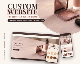 Customized Makeup Website Design | 7-Page Beauty Brand Store with Shade Finder