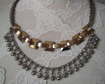 Salvaged Vintage Multi Strand Chain Necklace