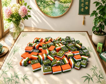 American Mahjong Set 160 Acrylic Tiles, Premium Mahjong Game Set, Green Mahjong Tiles, Gift for Mahjong Players
