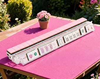 Pink Floral American Mahjong Set Acrylic 160 Tiles Gift for Her