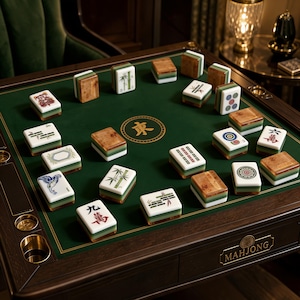 Premium American Mahjong Set 160 Acrylic Tiles, Luxury Mahjong Game Set, Burl Wood Style Tiles, Gift for Mahjong Lovers image 2