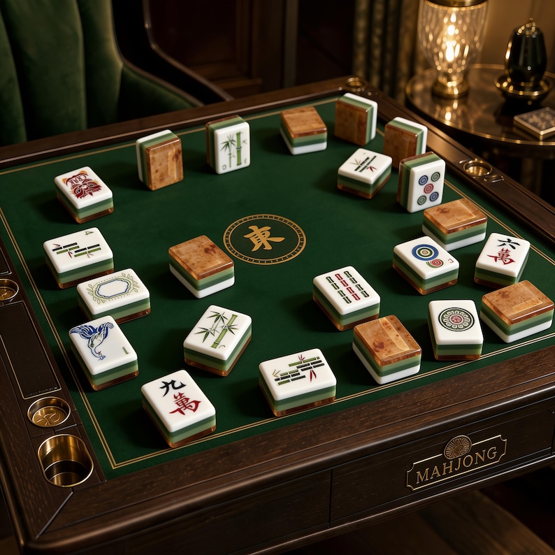 Premium American Mahjong Set 160 Acrylic Tiles, Luxury Mahjong Game Set, Burl Wood Style Tiles, Gift for Mahjong Lovers image 2